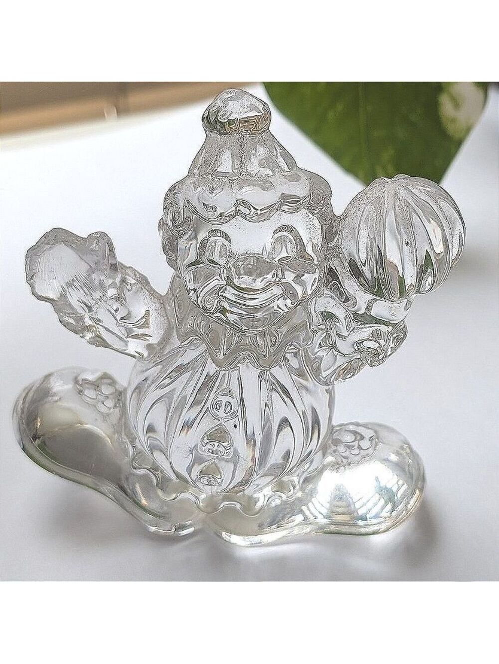 Vintage Princess House 24% Lead Crystal Rocking Clown Figurine *Made In Germany*